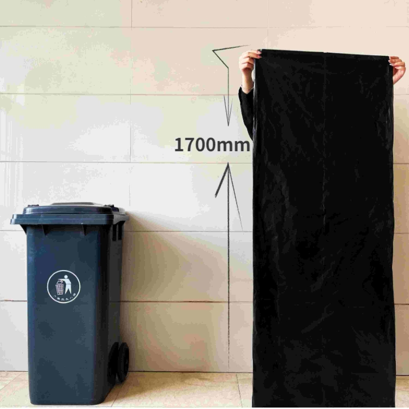 HDPE/LDPE/LLDPE Материал Тяжелая работа Сверхбольшие черные наружные мусорные мешки для промышленности